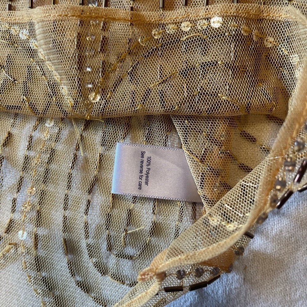 Embroidered beaded detail sheer yellow tank 5/$20 - Picture 4 of 5